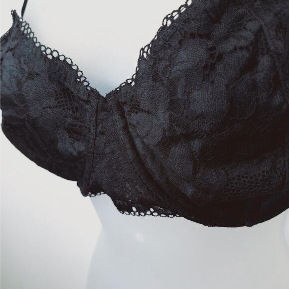 Soma Embraceable Balconette Bra 40DD Lace Black Underwire Sexy Romantic - Picture 3 of 10